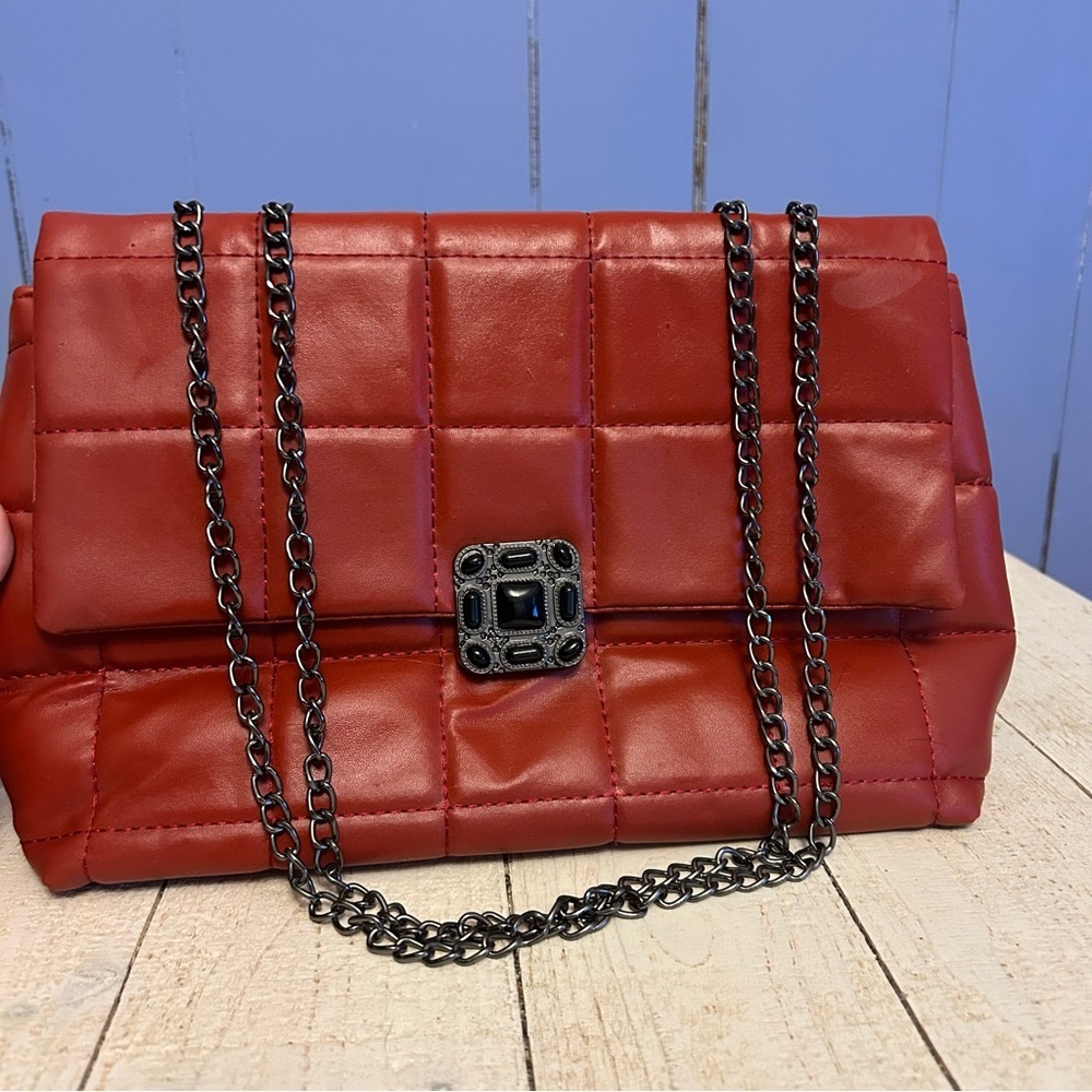 Small Red And Black Shoulder Tote Bag Good Used Condition